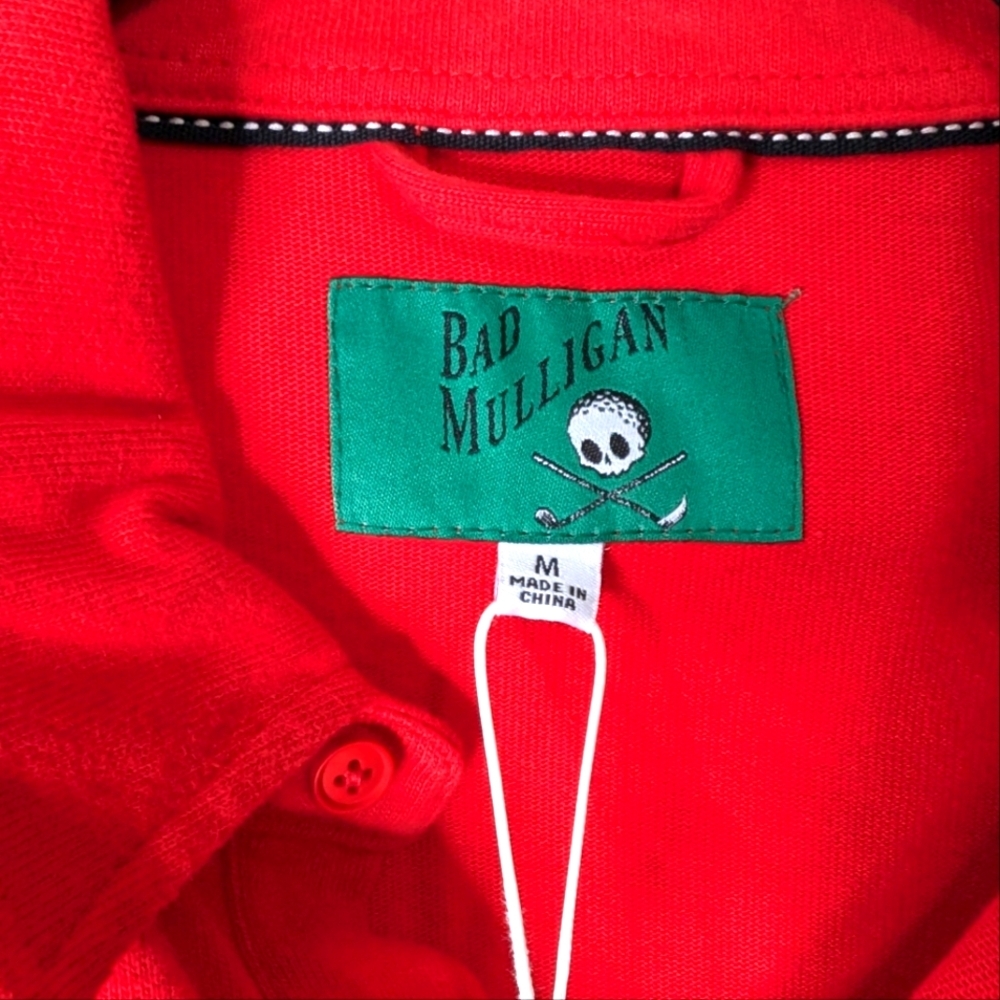 BAD MULLIGAN Golfskull Mens Rugby Shirt Red and Black.... Size M - Picture 5 of 6
